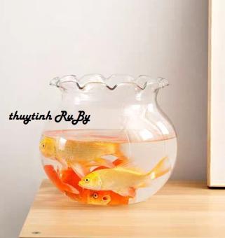 Bể Cá Thủy Tinh Để Bàn B2 D24Cm x H21Cm, Hồ Cá Mini, Chậu Cây Thủy Sinh, Chậu Trồng Cây Cảnh, Chậu Thủy Tinh Mini