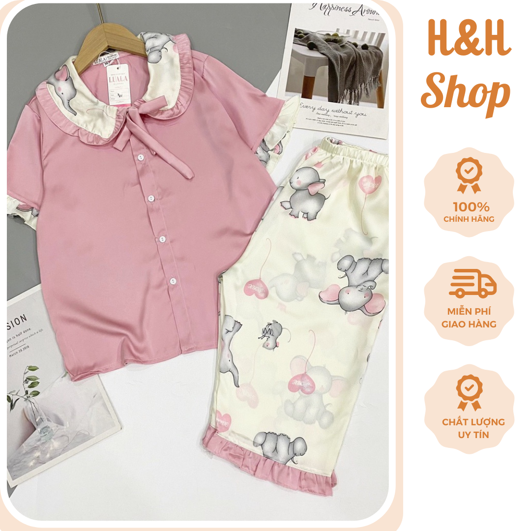Sp3 bộ pijama lụa latin satin cao cấp️ loại 1 đồ bộ mặc nhà phối hàn siêu mềm mát mẫu ngố