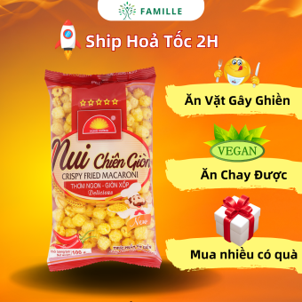 Nui Chiên Giòn 100g | Ăn Chay Được | Đồ Ăn Vặt | Nui Chiên | Nui Chiên Hùng Cường | Nui Sấy | Nui | Đồ Khô |