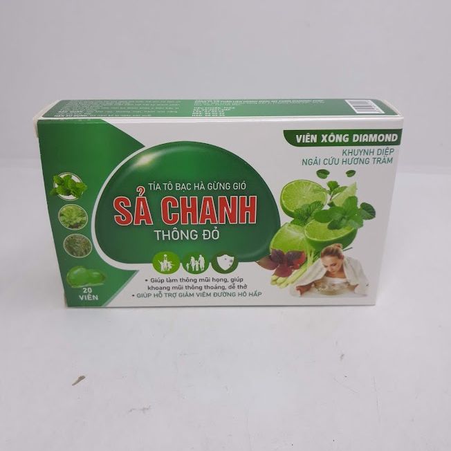 VIÊN XÔNG thảo dược tía tô bạc hà gừng gió sả chanh thông đỏ