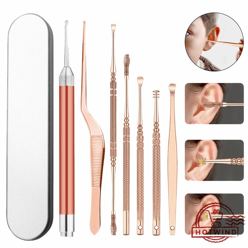 Dụng cụ lấy ráy tai có đèn led siêu sáng cho bé hợp kim nhôm cao cấp, đầu ngoái tai silicon không gây đau rát sử dụng an toàn, nhỏ gọn tiện lợi mọi gia đình