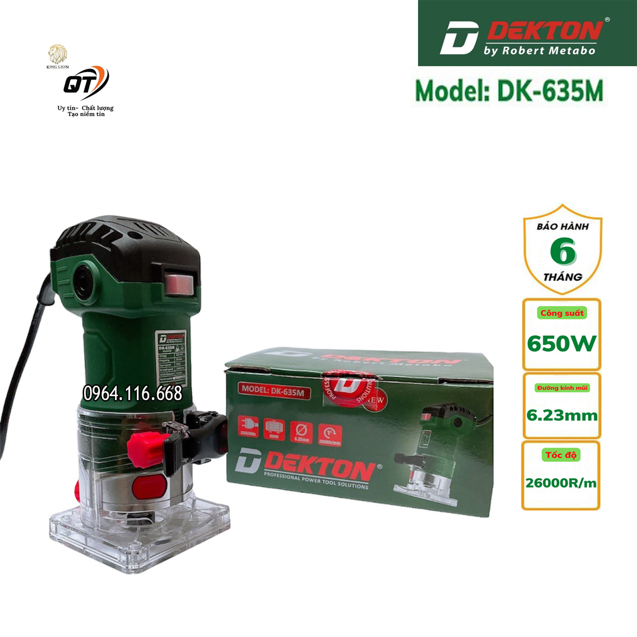 Máy soi, phay gỗ alu cầm tay dekton dk -635m