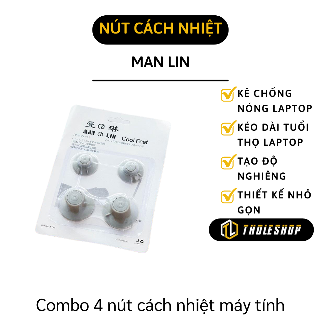 Nút kê chống nóng laptop - Combo 4 nút silicone kê chân laptop tản nhiệt hiệu quả - Chân kê laptop
