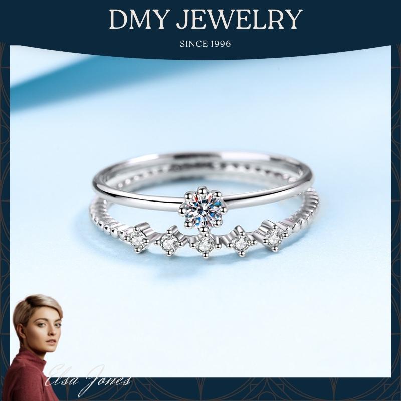 DMY Jewelry Silver Ring / Diamond Ring / Diamond Ring For Women / Moisanite Ring / Moissanite Diamond Ring / Moissanite Jewelry / Woman Jewellery Ring / 925 Silver Ring / Silver Ring Women / Moissanite Ring Gra / Moissanite Ring 0.5 Caret /Double Row ring