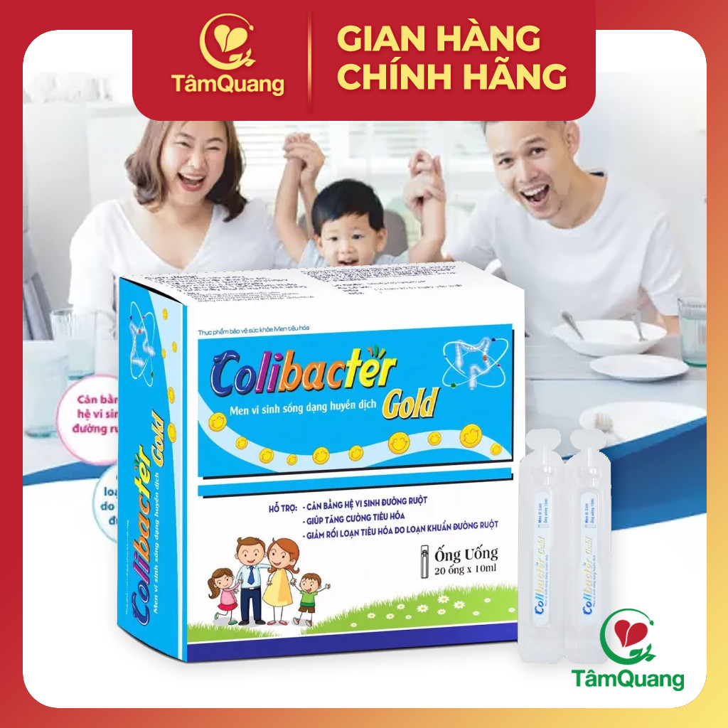 Men tiêu hóa cho trẻ em, người lớn, người già Colibacter Gold - Men sống Bạch Mai - hộp 20 ống