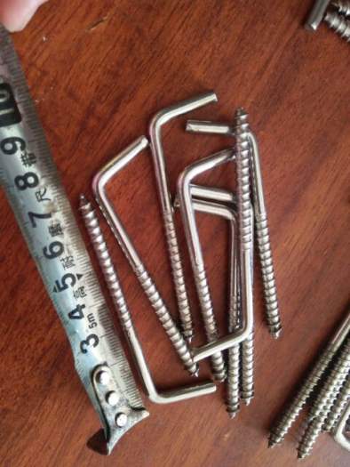 Móc Chữ L Inox Không Gỉ (10 Chiếc Đinh Vít Móc Chữ L Inox, Treo Đồ) 6,8,10