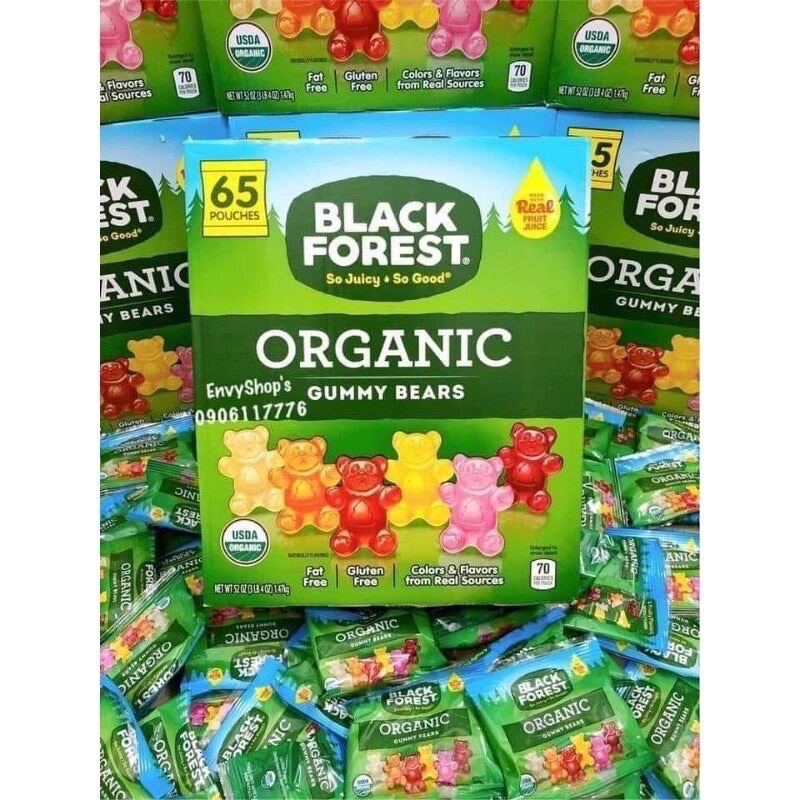 Kẹo dẻo gấu hữu cơ black forest - hộp 65 gói