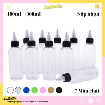 CHAI NHỰA PET nắp nhọn cao cấp - VỎ LỌ CHIẾT MỸ PHẨM mực phun xăm 30ml 50ml 100ml TRONG NÂU TRẮNG XANH HỒNG