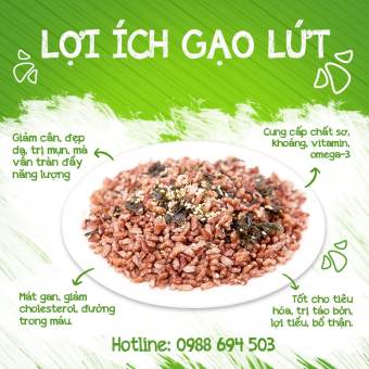 1kg gạo lứt sấy rong biển thơm ngon ăn liền