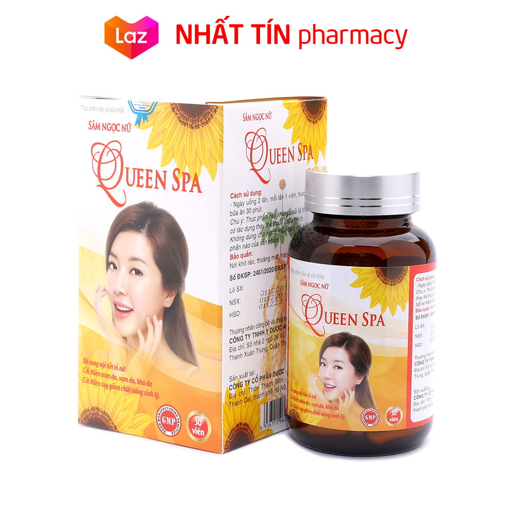 Viên uống đẹp da tăng nội tiết tố nữ giảm nám sạm da Sâm Ngọc Nữ bổ sung collagen vitamin mầm đậu nành - Chai 30 viên - NHẤT TÍN PHARMACY