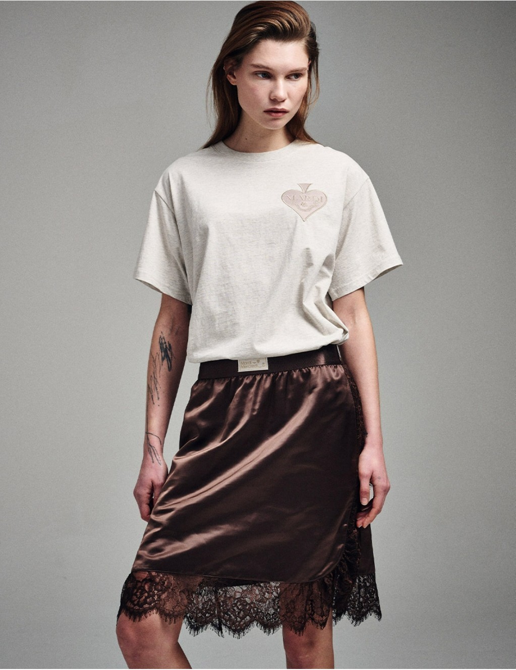 MARDI MERCREDI SATIN SPADE T SHIRT