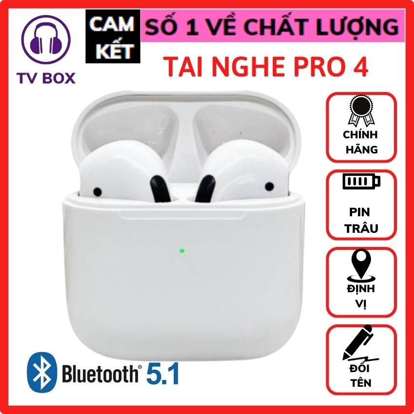 [HÀNG XỊN SÒ] Tai nghe Bluetooth P.RO4 TV23 LTV BOX, Pin Trâu âm bass cực tốt, Đàm thoại sắc nét, Đổi Tên Định Vị Tai Nghe Không Dây HiFi Dùng Cho IOS – Android