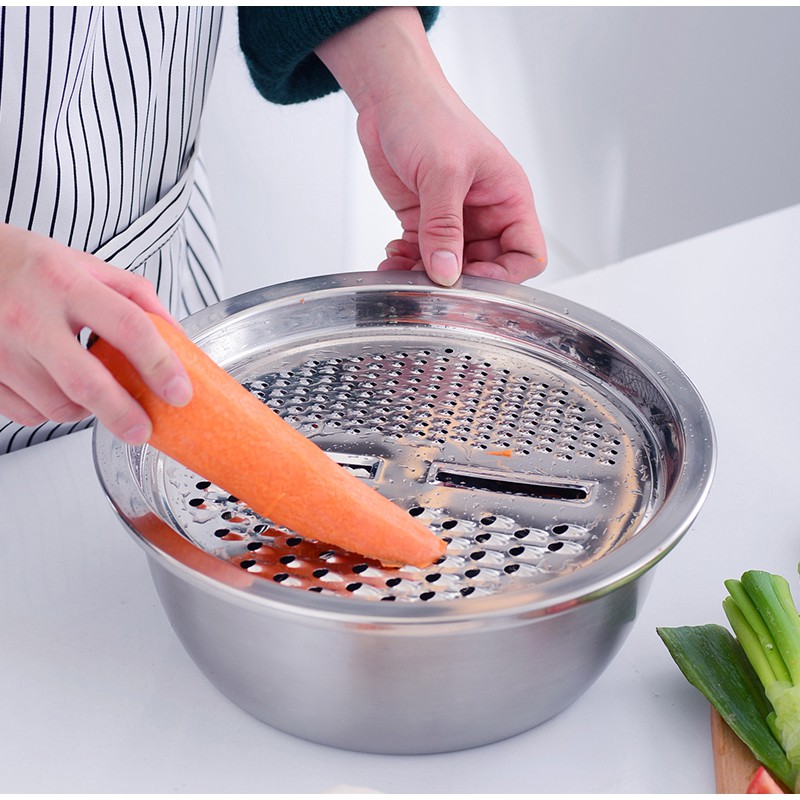 Rổ bào inox có chậu - Hàng cao cấp