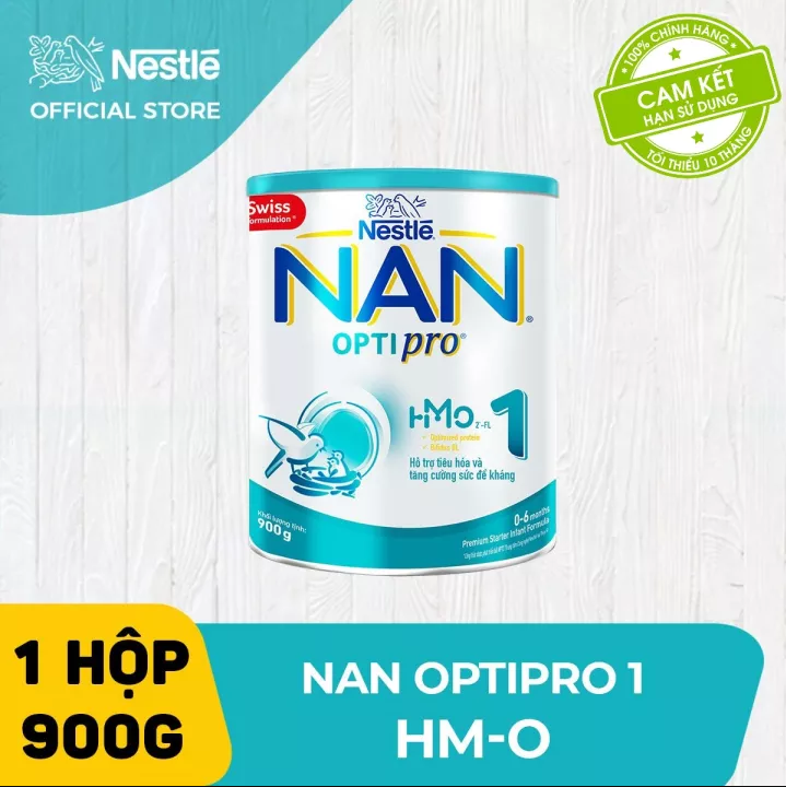 Sữa bột Nestle NAN OPTIPRO 1 H-MO 800G cho trẻ từ 0-6 tháng tuổi dễ tiêu hóa dễ hấp thụ hỗ trợ sức đề kháng hỗ trợ phát triển trí não và thị lực-HMO