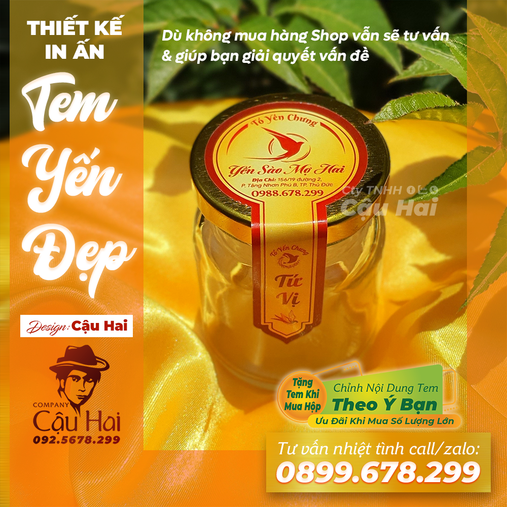 110 TEM YẾN NIÊM PHONG DÁN HŨ CHÈN TÊN+SĐT CỦA SHOP