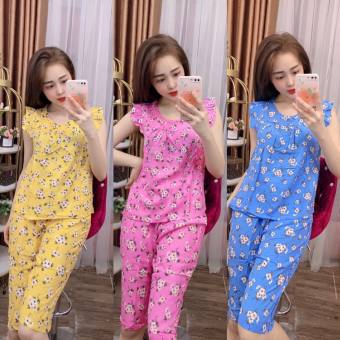 Đồ bộ lanh (tole) mặc nhà nữ VNXK , quần lửng áo cánh tiên, họa tiết hoa nhí (giao hoa ngẫu nhiên) [CÓ SIZE] - TL30