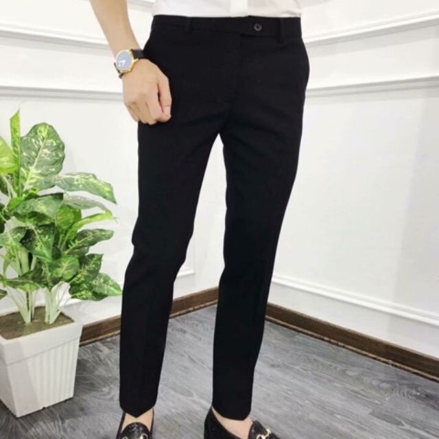 [FreeshipMAX] Quần vải nam đen học sinh quần âu công sở thời trang QN001