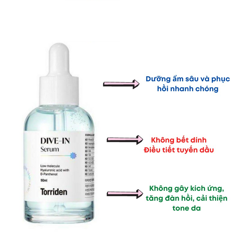 Tinh chất cấp nước, phục hồi, dưỡng ẩm sâu TORRIDEN DIVE IN SERUM 50ml