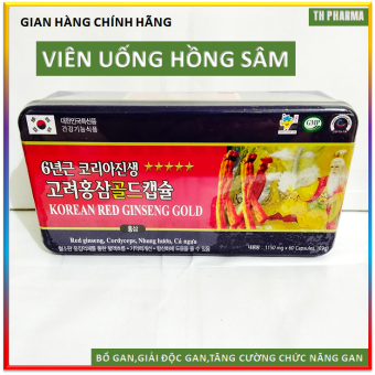 Viên Đạm Hồng Sâm Korean Red ginseng   Gold - Hộp 60 Viên Nang Mềm Bồi Bổ Sức Khỏe