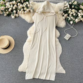 Váy suông chất nỉ tăm dáng dài có mũ - Đầm Tay Hến Ngắn Len Tăm Kiểu Hoodie Dáng Dài Nữ Mặc Set Bộ Dài Tay Nỉ Tăm Trơn Có Mũ BigSize Nữ, Bộ Thu Đông Dài Tay Kiểu Hoodie Nón