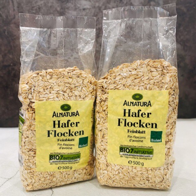 [HCM]Yến Mạch Đức Hữu Cơ Alnatura Hafer Flocken Bio7 500gr CÁN NGUYÊN - Yến Mạch Giảm Cân Hàng Date Mới 2022