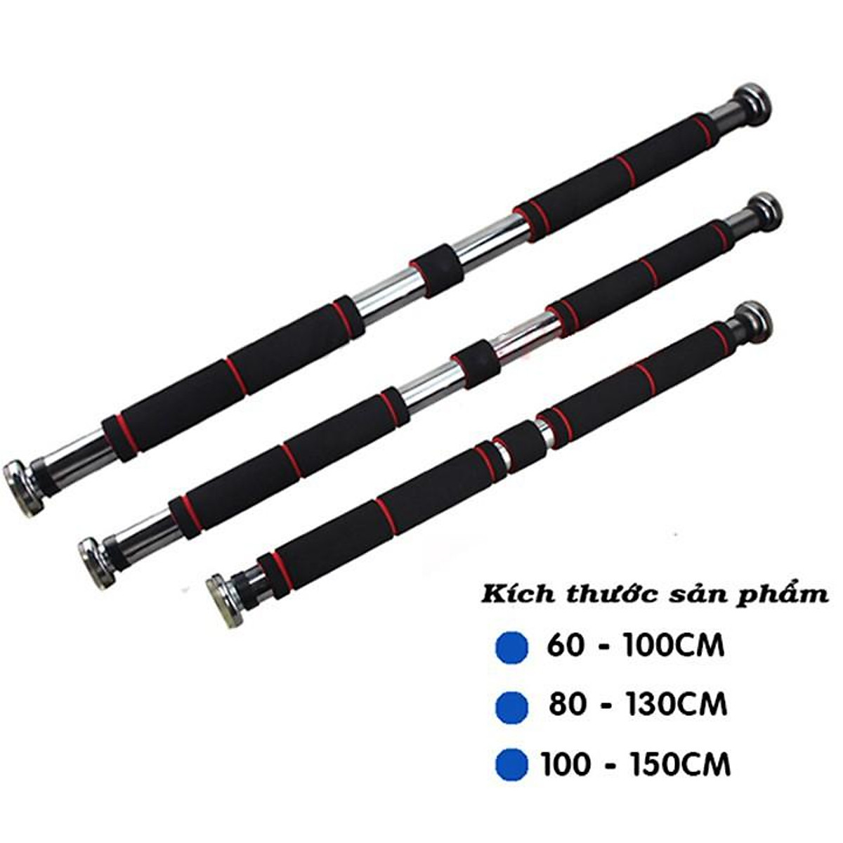 Cây hít xà đơn, thanh tập xà đơn treo tường, gắn cửa tuỳ chỉnh kích thước từ 60- 150cm