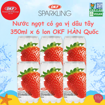 Nước ngọt có ga vị Dâu tây OKF HÀN QUỐC (NƯỚC DÂU TÂY CÓ GA)  X 6 CHAI OKF Hàn Quốc