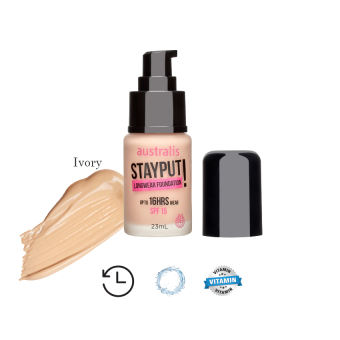 Kem Nền Mịn Nhẹ Lâu Trôi 16h, Dưỡng Ẩm Australis StayPut 16hr Foundation 23ml (Tông Hồng Kem)-Hàng Úc Chính Hãng.