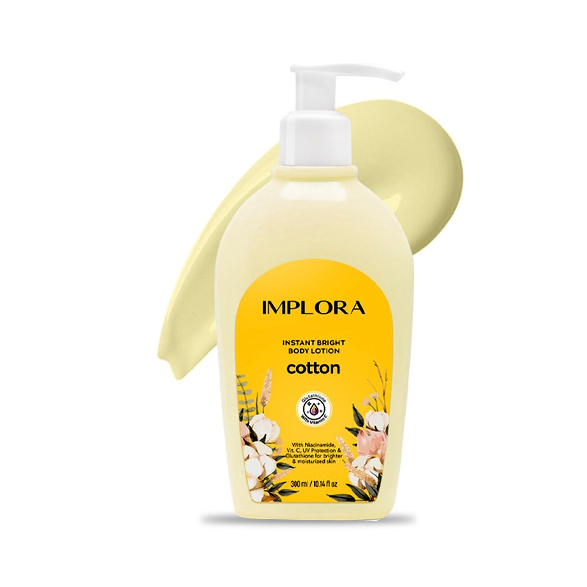 Implora Instan Bright Body Lotion Cotton 300 ml - Aroma Vanilla