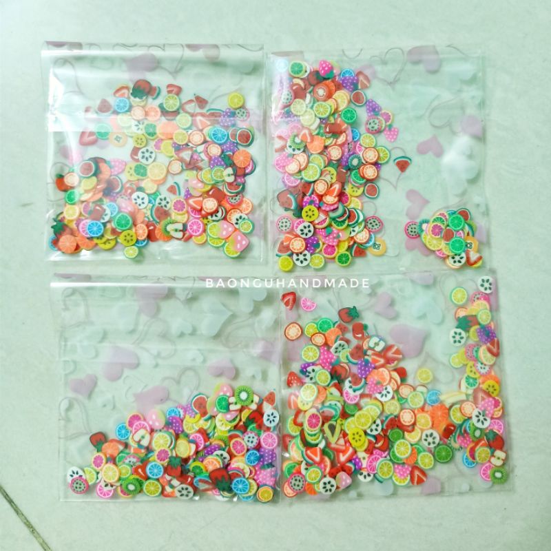 3 gram trái cây đất sét miếng nhỏ trang trí nail, handmade