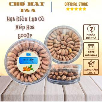Hạt Điều Lụa Rang Muối Xếp Hộp Tròn 500 Gram