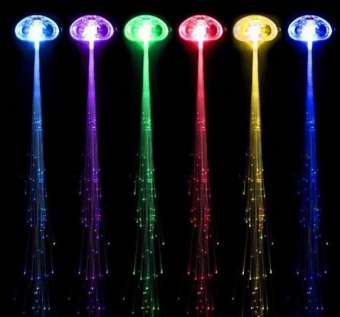 Combo 5 Đèn trang trí sợi quang flash tóc LED dây lụa Dạng kẹp tóc trang trí tóc đẹp
