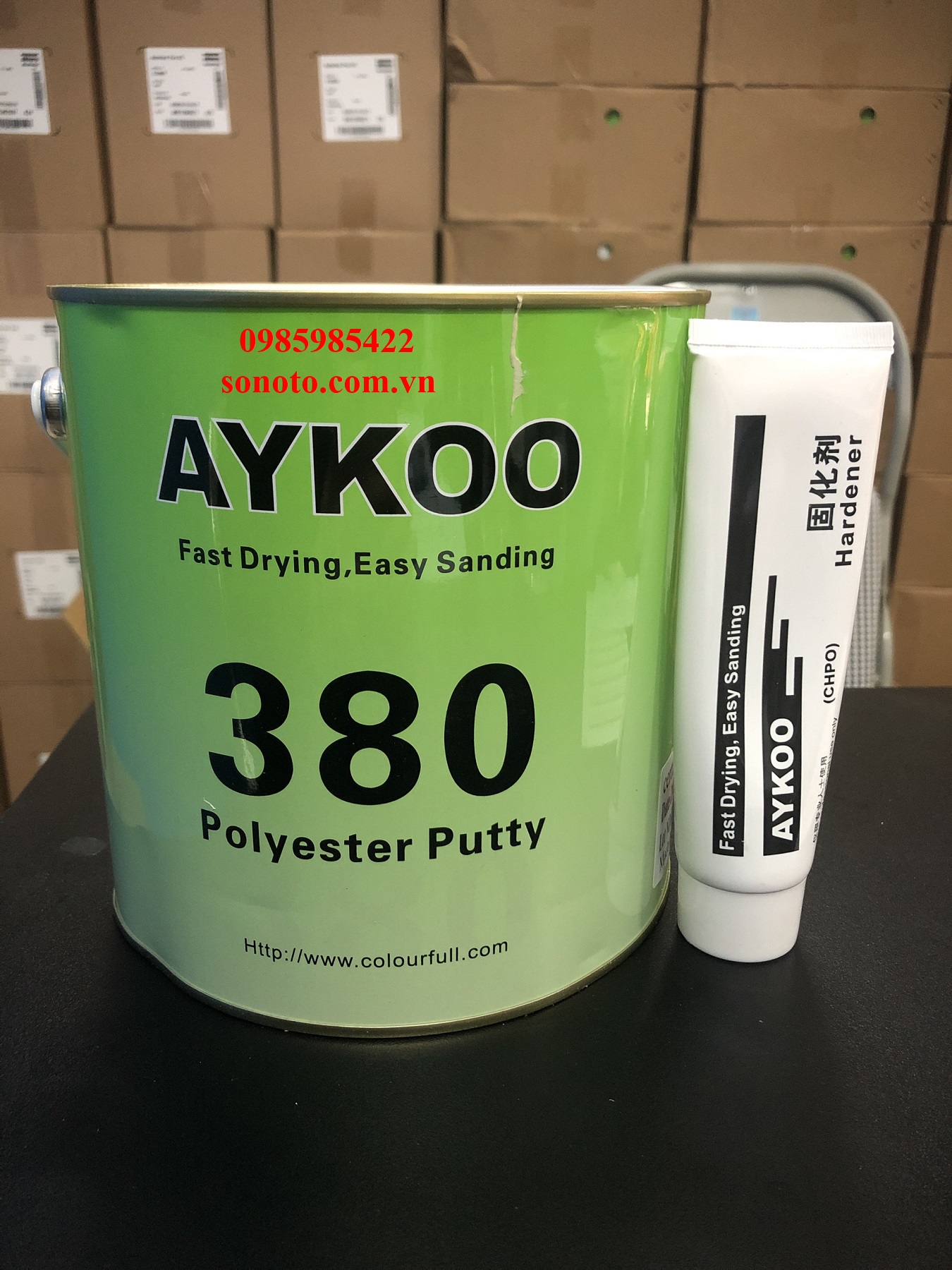 BỘT - BẢ MATIT TRÁM TRÉT KIM LOẠI - NHỰA ĐA DỤNG POLYESTER PUTTY YAKOO-AYKOO 380 4KG