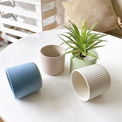 Chậu kẻ tăm sứ bát tràng - chậu sen đá, xương rồng size 7,5x8cm