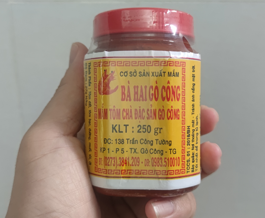 Mắm tôm chà bà hai, đặc sản gò công loại 1, 250g / hủ