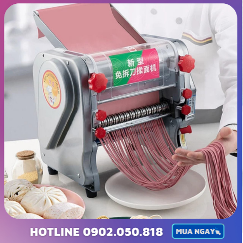 Máy cán bột máy làm mì tươi chạy điện máy cắt sợi bột mỳ aks inox bảo hành 1 năm kích thước lô 15cm 16cm 18cm 20cm 22cm