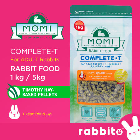 MOMI Rabbit Food: Healthy Timothy Hay Pellets, 1KG/5KG