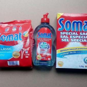 Bộ combo bột rửa chén somat gồm bột, muối , nước làm bóng dùng cho máy rửa chén