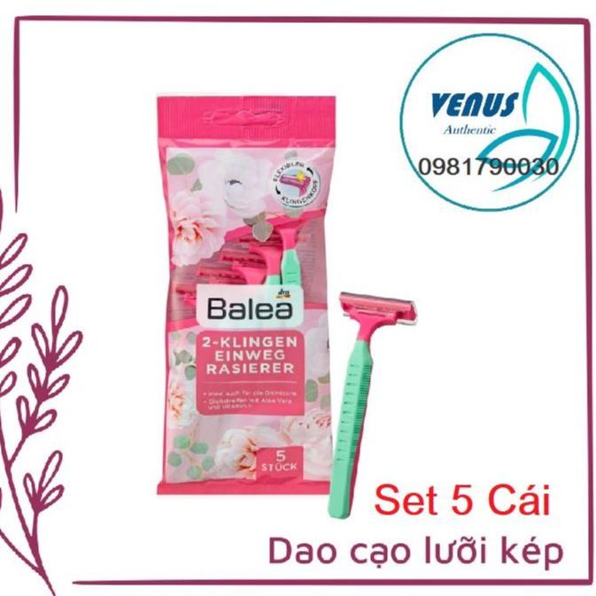 Set 10 Dao cạo lưỡi kép chuyên dùng cạo lông Balea nội địa Đức - Lưỡi mỏng cạo siêu sạch, siêu êm không xước da