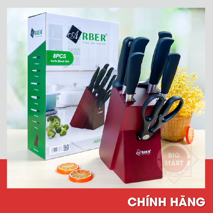 Bộ dao 8 món kèm kéo nhà bếp arber ab-scr8