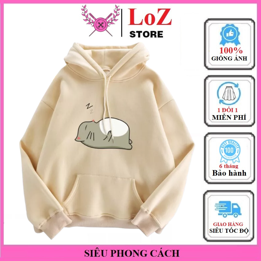 Siêu đẹp luôn- Áo nỉ mèo bụng to
