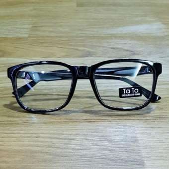 Kính Giả Cận Gọng Nhựa Form Chữ Nhật Đen Bóng