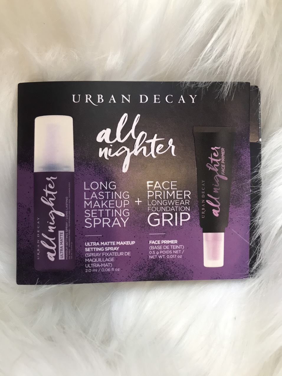Set kem lót + xịt khóa nền urban decay all nighter - 0.5g + 2ml