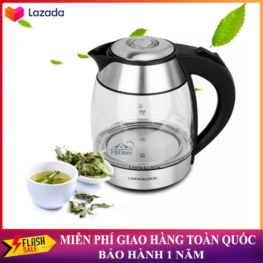 Ấm đun siêu tốc lock&lock chính hãng , ấm đun nước siêu tốc lock&lock jiplai st-21 thủy tinh chống nóng tự động ngắt điện - bảo hành 12 tháng free ship toàn quốc.