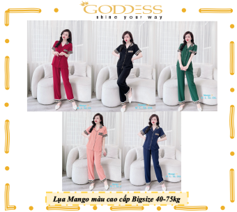 Bộ Pijama Lụa Mango/ Tơ tằm - Đồ ngủ dài sang trọng Bigsize 40-75kg mềm mịn mát lịm mặc cực sang