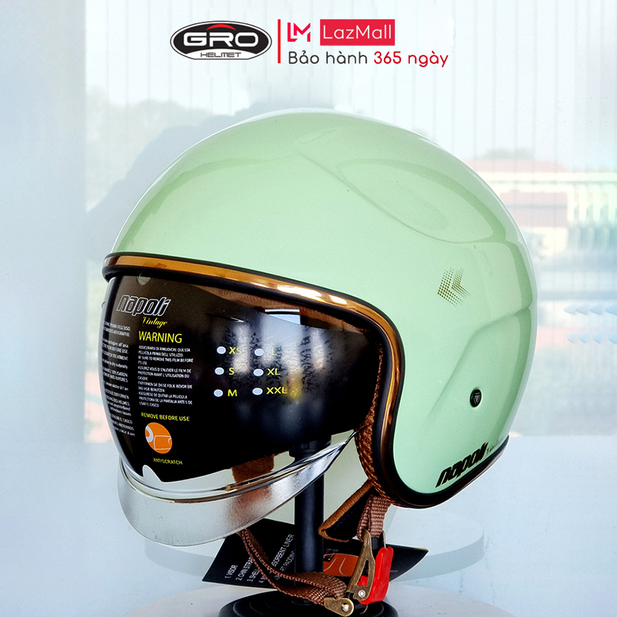 Mũ bảo hiểm kính âm NAPOLI N189 chính hãng, nón bảo hiểm 3/4 đầu cao cấp, size M,L