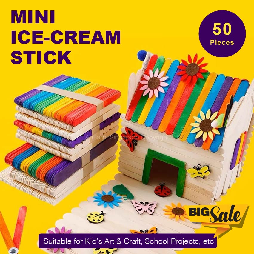 100ct Mini Ice Cream Sticks Popsicle Stick 4cm Long Ice Lolly Lollipop  Crafts Model Ice Cream Tools Wood Party Decorations Theme