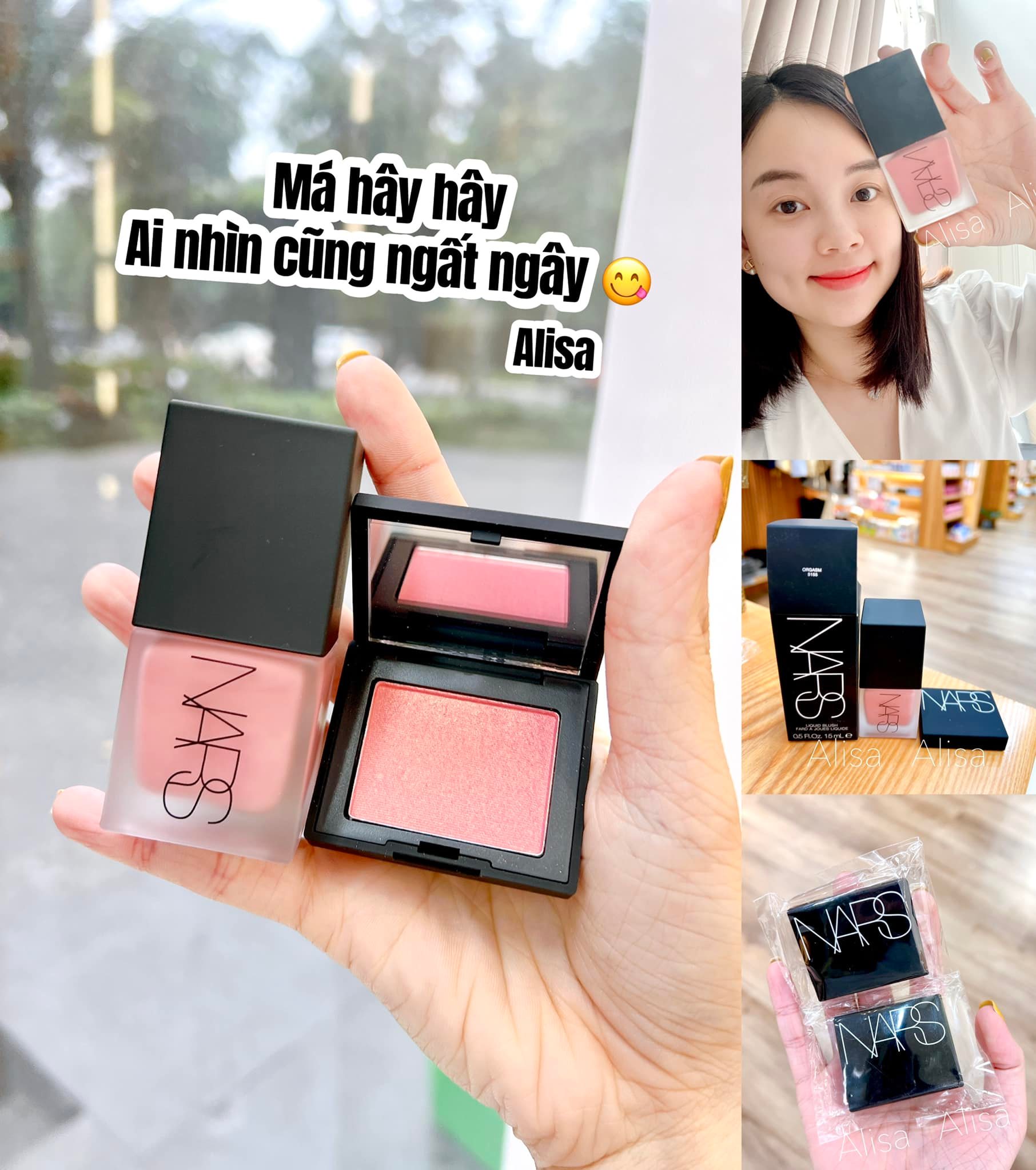 Phấn má hồng Nars màu Orgasm hồng đào-ALISA