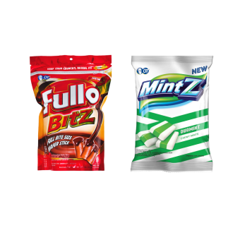 Combo Fullo Bitz + Mintz peppermint _ Combo bánh quế nhân kem chocolate miếng nhỏ tiện lợi và kẹo mềm bạc hà Âu Mintz peppermint