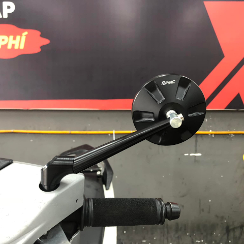Gương / kính chiếu hậu xe máy h2c tròn - chân kính 3d mẫu mới 2023